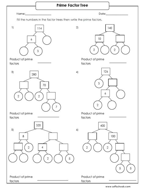 Prime Factor Tree Worksheet 8