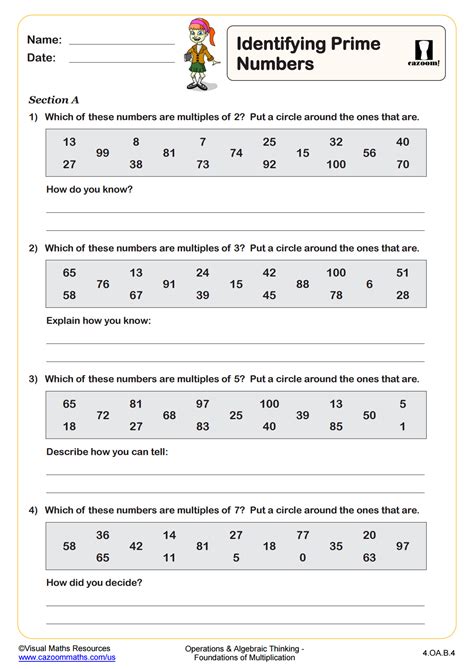Prime Numbers Worksheet Fun and Engaging PDF Worksheets
