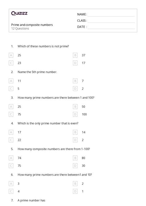 Prime and Composite Numbers Quiz - Quizizz