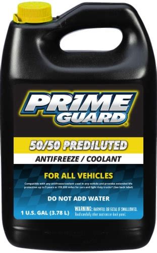 Prime guard. Antifreeze; RV; 1 Gallon; Ready-to-use winterizer. For potable water plumbing systems. Guaranteed Burst-Proof Protection to -100 degrees Fahrenheit when used undiluted (full strength). Compatible with metal and plastic components. NOTE: Always follow Owner's Manual for special service instructions for system to be winterized. 