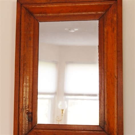 Primitive Style Pine Wood Mirror EBTH