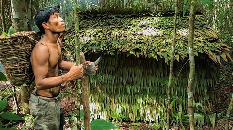 Primitive Technology, Build houses in the forest using the leaves of