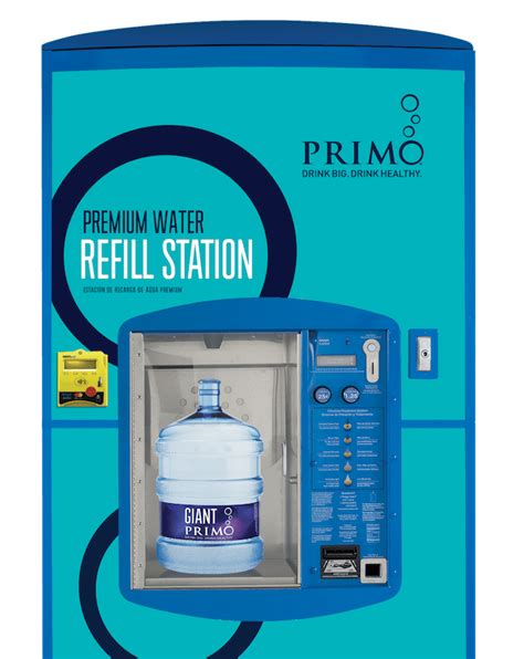 Primo water dispensers near me. Pre-filled exchange water, after return bottle rebate in-store. 5-gallons (18.9 L) of Purified water with added minerals for great taste. 9-Stage Purification Process including Reverse Osmosis to ensure quality. Bottles are cleaned and filled in a contaminant-free environment. Reduce waste by exchanging your empty Primo bottles for full bottles. 