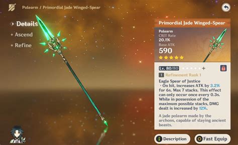 Primordial jade winged spear reddit.  The scaling attack bonus helps her...