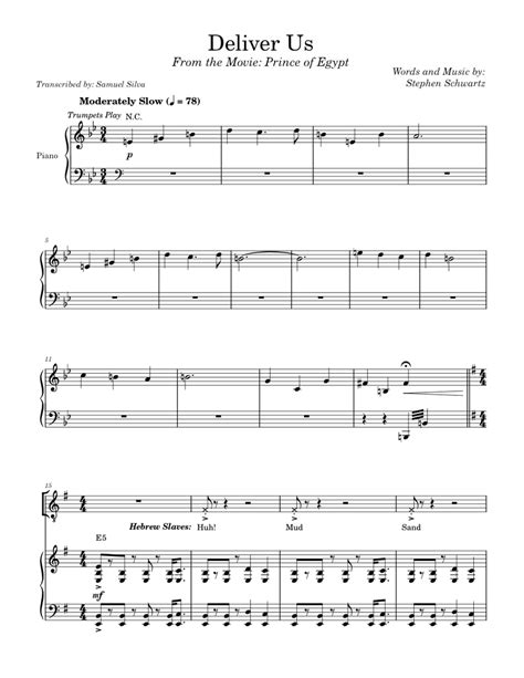 Prince of Egypt : Deliver Us - Musescore.com