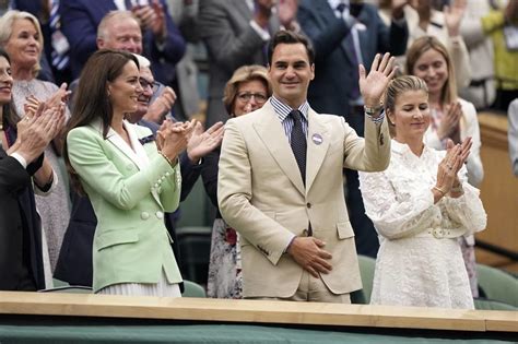 Princess Kate takes her seat in Royal Box at Wimbledon, right next to Roger Federer