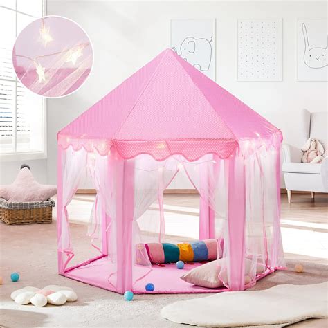 Princess Tent Large Playhouse Castle Play Tent with LED Star …