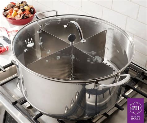 Princess house tamalera. Product Description. Large 40 qt Capacity Stock Pot with steam rack and divider. This can be used without the rack for stews and soups. The options are endless with the rack. This pot can be used to steam seafood but famous for tamales! The divider can help keep different flavors separate! 