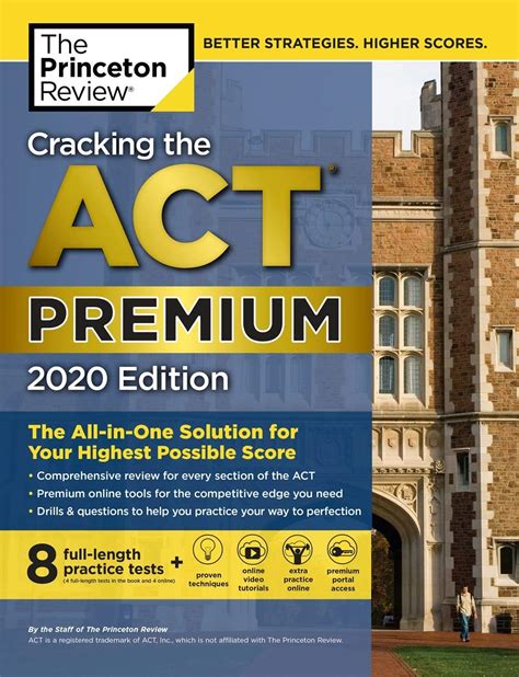 Full Download Princeton Review Act Premium Prep 2020 8 Practice Tests  Content Review  Strategies College Test Preparation By Princeton Review