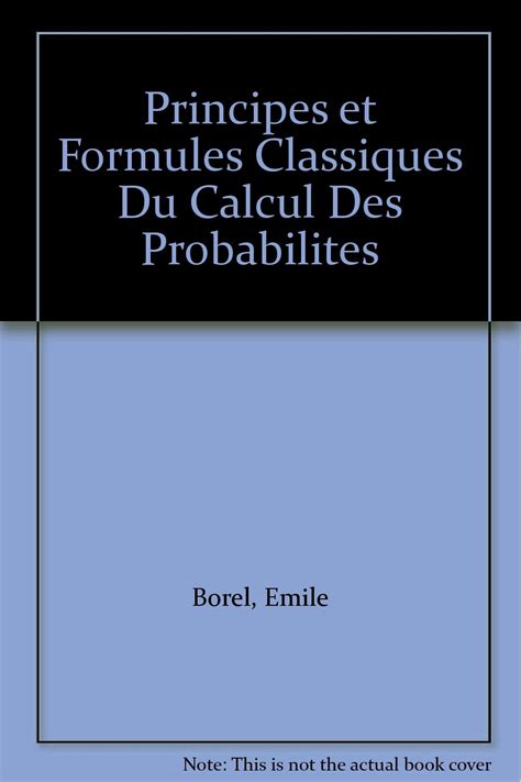 Principes et formules classiques du calcul des probabilite s. - Manual de servicio de la empacadora massey ferguson mf 185.