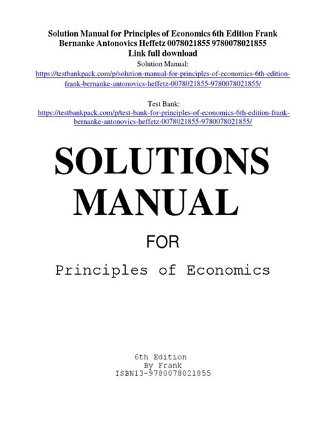Principles Of Economics Solution Manual
