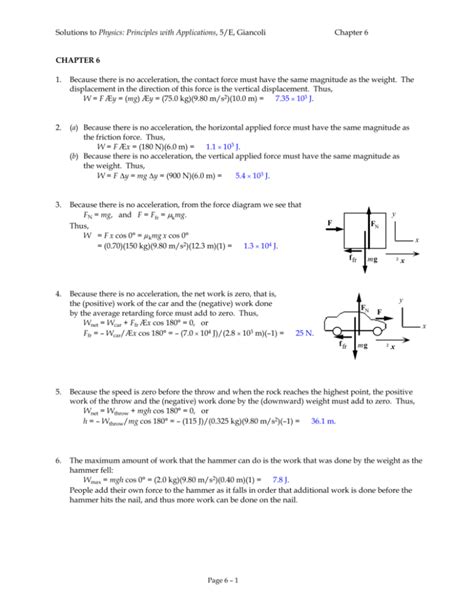 Principles Problems Ch 6 Physics Answers