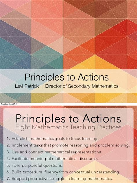 Principles To Actions Eight Math Teaching Practices National Council
