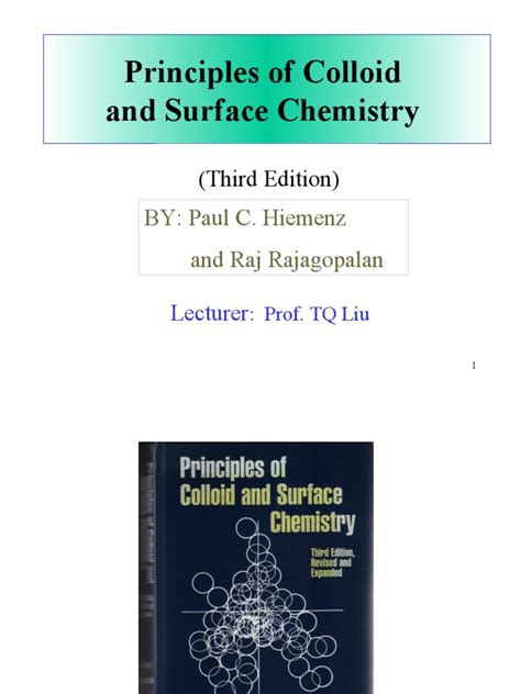 Principles of colloid and surface chemistry solution manual. - Prof. dr. hendrik entjes (1919-xvii september-1979).