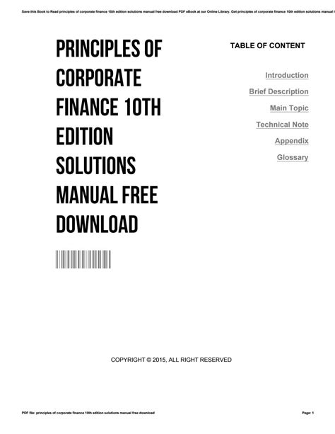 Principles of corporate finance 10th edition solutions manual. - Déclaration des biens de communautés, 1665-1670.