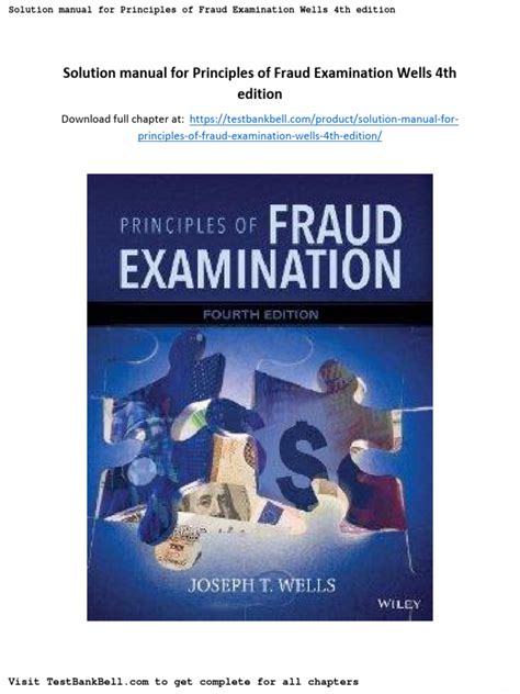 Principles of fraud examination solution manual wells. - The monographs a comprehensive manual on all you need to know to become an expert deductionist.