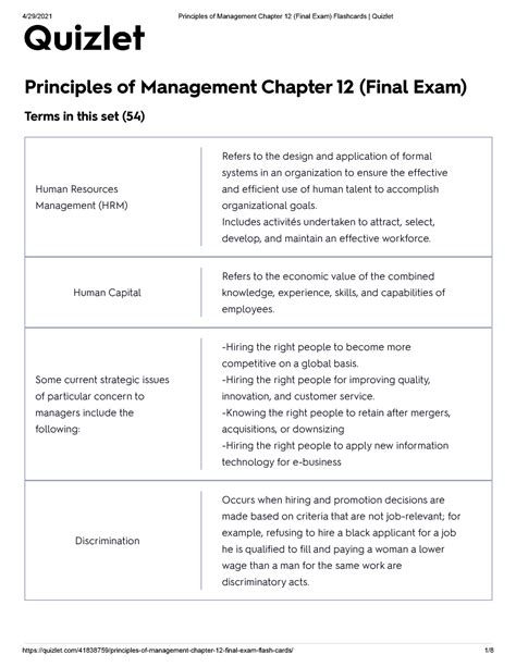 Principles of management quizlet. d. less than 3.4. What is the last step to Deming's 14 points of quality management? a. to break down barriers among departments. b. to cease dependence on mass inspection. c. to take action to accomplish the transformation. d. to evaluate options provided by management. c. to take action to accomplish the transformation. 