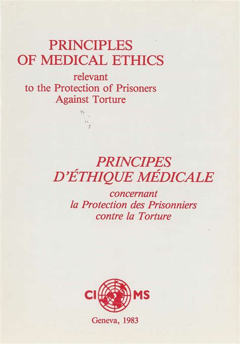 Principles of medical ethics relevant to the protection of prisoners against torture (cioms nonserial). - Dionigi da borgo sansepolcro fra petrarca e boccaccio.