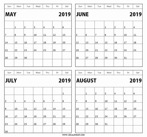 Print A 4 Month Calendar Example Calendar Printable