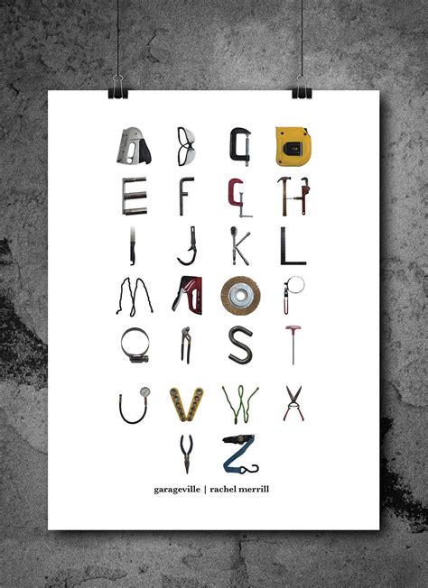 Print Design Found Object Alphabet Poster on Behance