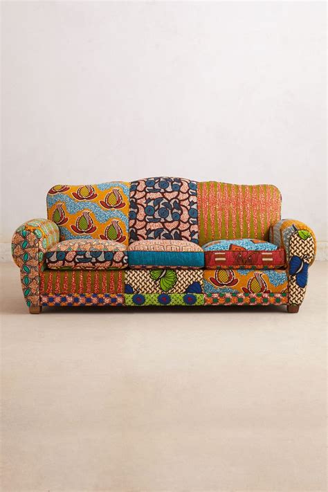 Print Fabric Sofa - 138 For Sale on 1stDibs