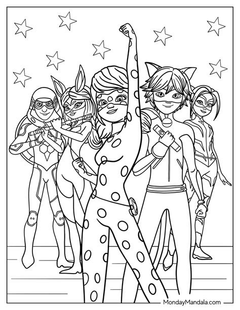 Print Miraculous Tales of Ladybug Cat Noir Kids coloring pages
