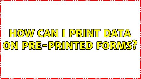 Print to preprinted forms YouTube