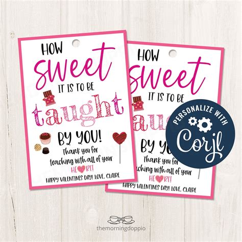 Printable/EDITABLE How Sweet it is to be taught by you Etsy in 2021