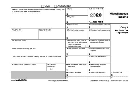 Printable 1099 Misc Tax Form Template