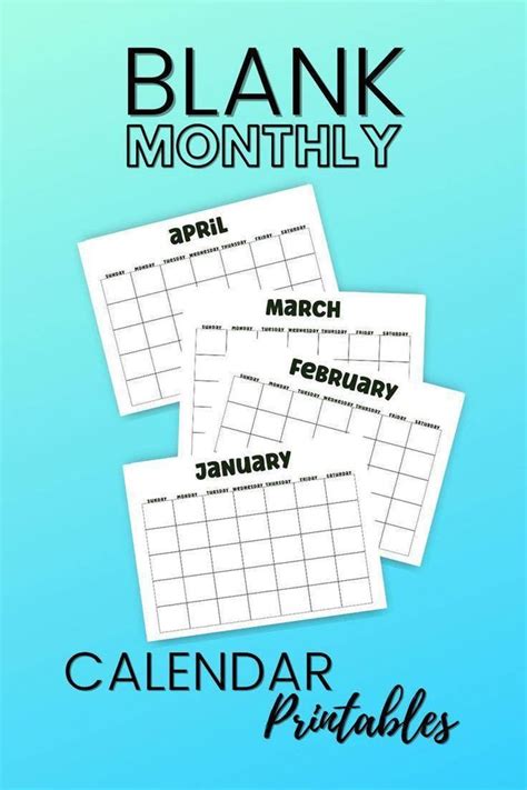 Printable 12 Month Calender