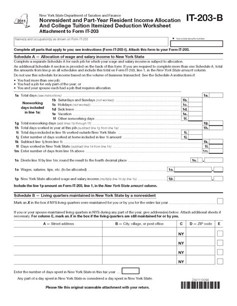 Printable 2024 New York Form IT-203-B (Nonresident and Part …