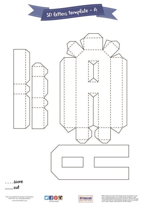 Printable 3D Letters Template