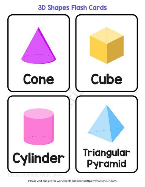 Printable 3D Shape Cards