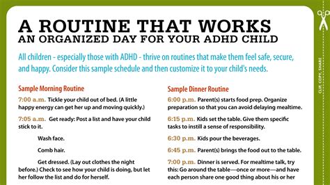 Printable ADHD Daily Routine Chart