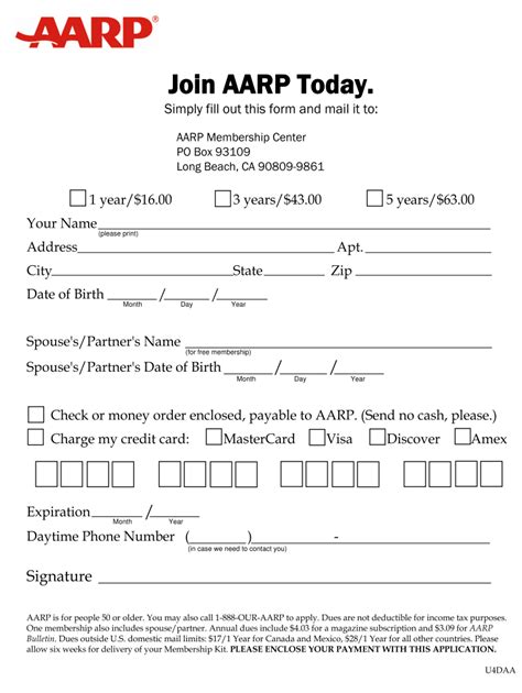 Printable Aarp Application Form