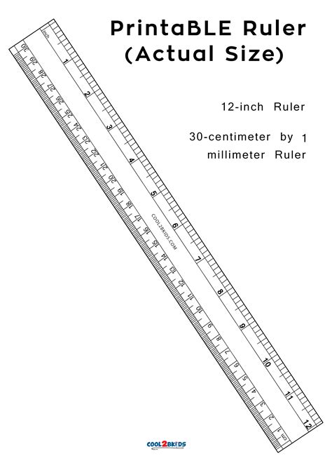 Printable Actual Size Ruler