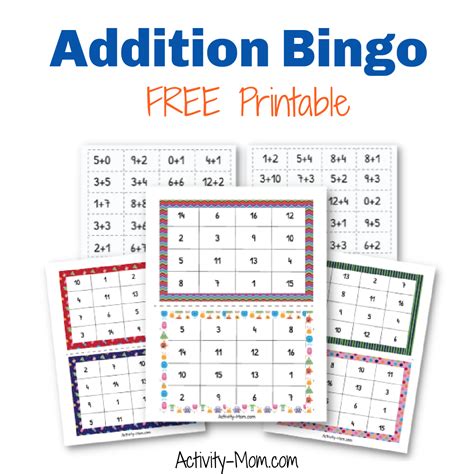 Printable Addition Bingo Math Addition Worksheets Homeschool Math Math Addition
