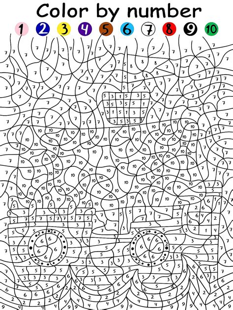 Printable Advanced Color By Number Printable JD