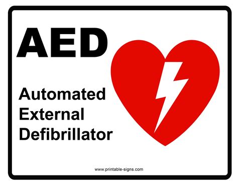 Printable Aed Signage