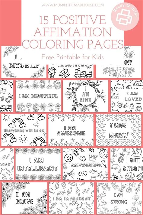 Printable Affirmation Colouring Book Calmavibes