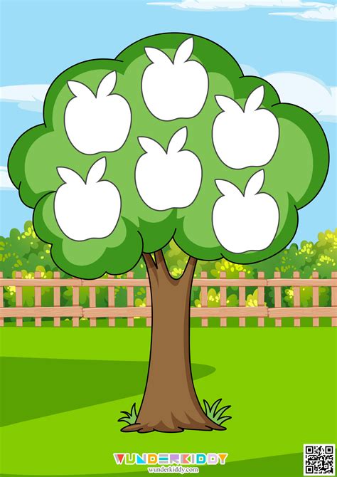 Printable Apple Tree Pattern Activity for Kindergarten