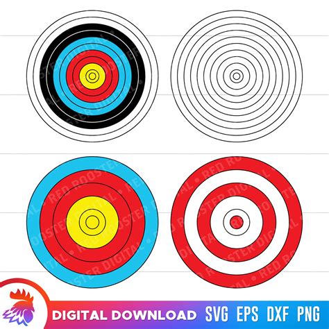 Printable Archery Targets in Multiple Colors