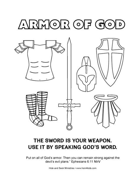 Printable Armor Of God Worksheets Learning How to Read