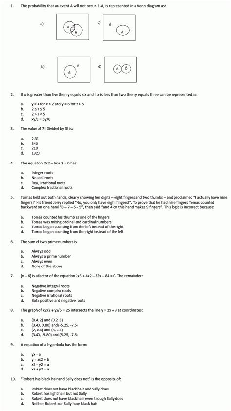 Printable Asvab Math Practice Test