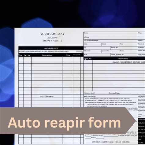 Printable Auto Repair Forms Fill Out and Sign Printable PDF Template