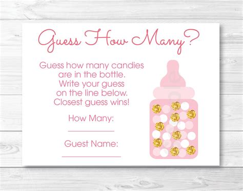 Printable Baby Shower Game Guess How Many Baby