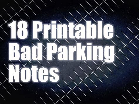 Printable Bad Parking Notes