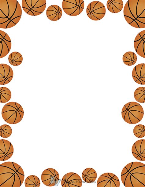 Printable Basketball Border Design