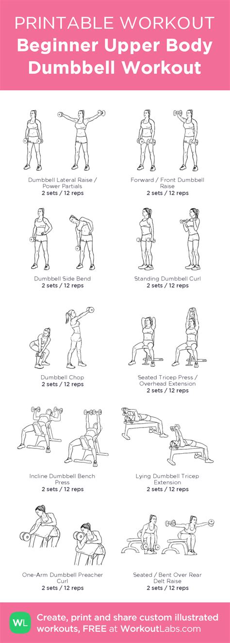 Printable Beginner Dumbbell Workout Routine