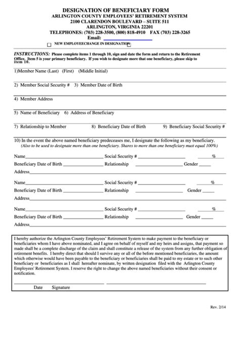 Printable Beneficiary Designation Forms For Az Printable Forms Free
